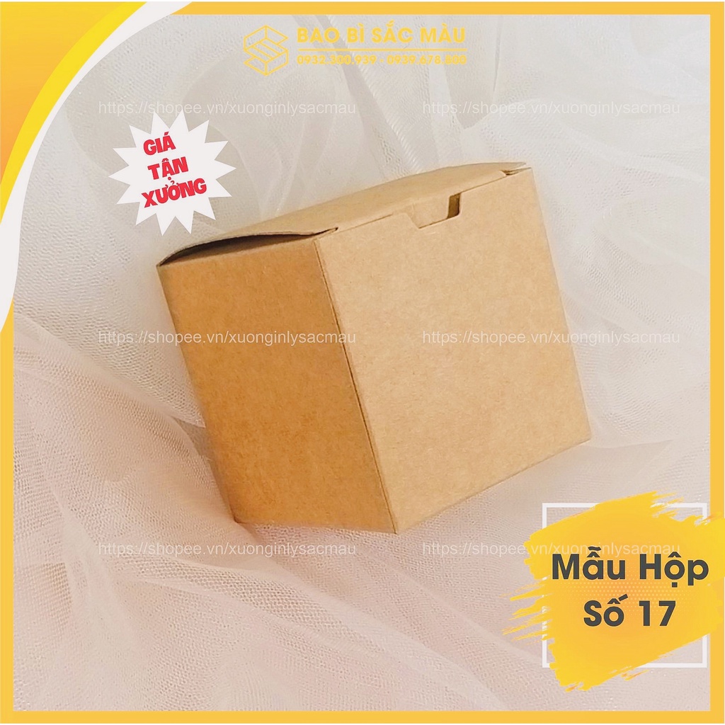 SÉT 5 hộp giấy kraft NHỎ ( hộp 17)  đựng quà tặng, đồ chơi xinh xắn