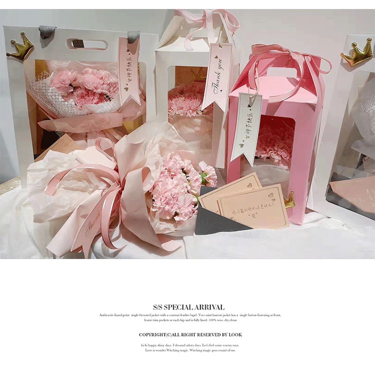 Túi hộp giấy mặt kính đựng hoa | BigBuy360 - bigbuy360.vn