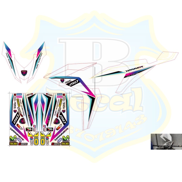 ( Quí khách vui lòng mang ra tiệm cho thợ dán ) Tem winner kỉ niệm in decal trong suốt