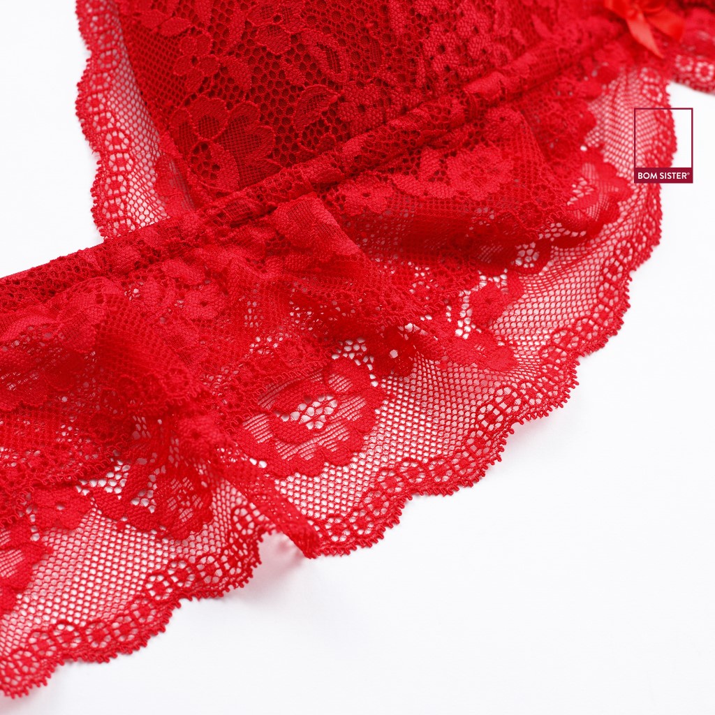 Áo lót mút mỏng ren hoa không gọng croptop bèo BOM SISTER BR1306