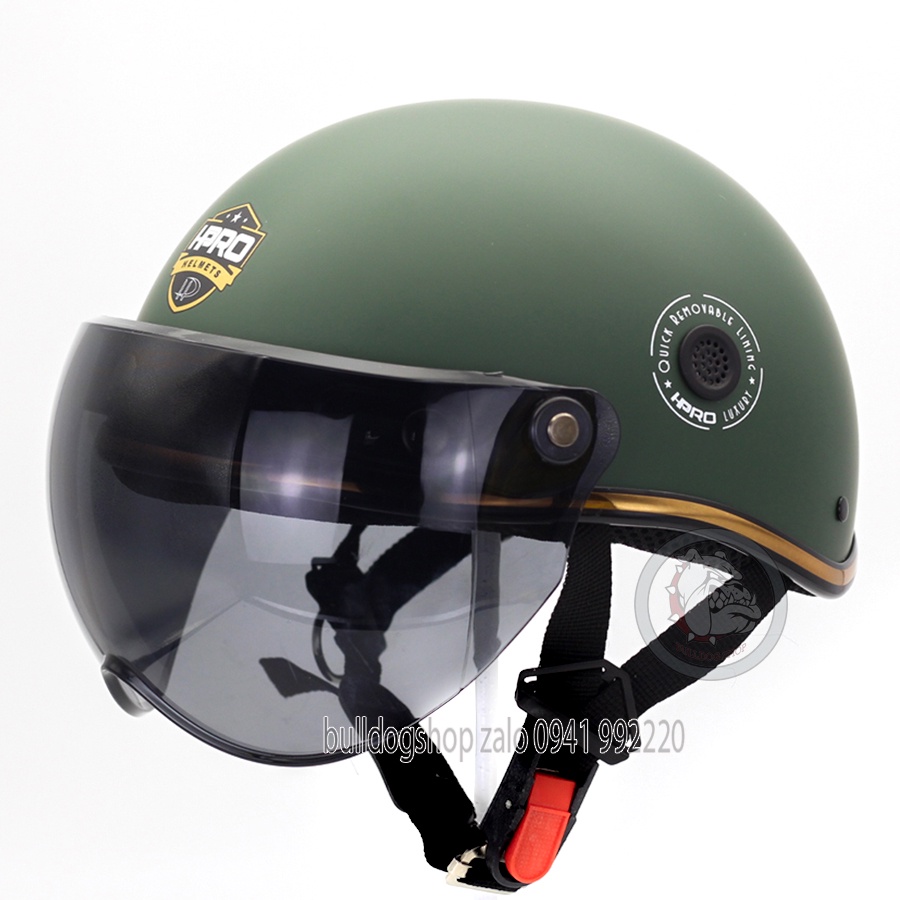 Mũ Bảo Hiểm Nửa Đầu HP Helmet 03B Gắn Kính B1 - Bulldogshop