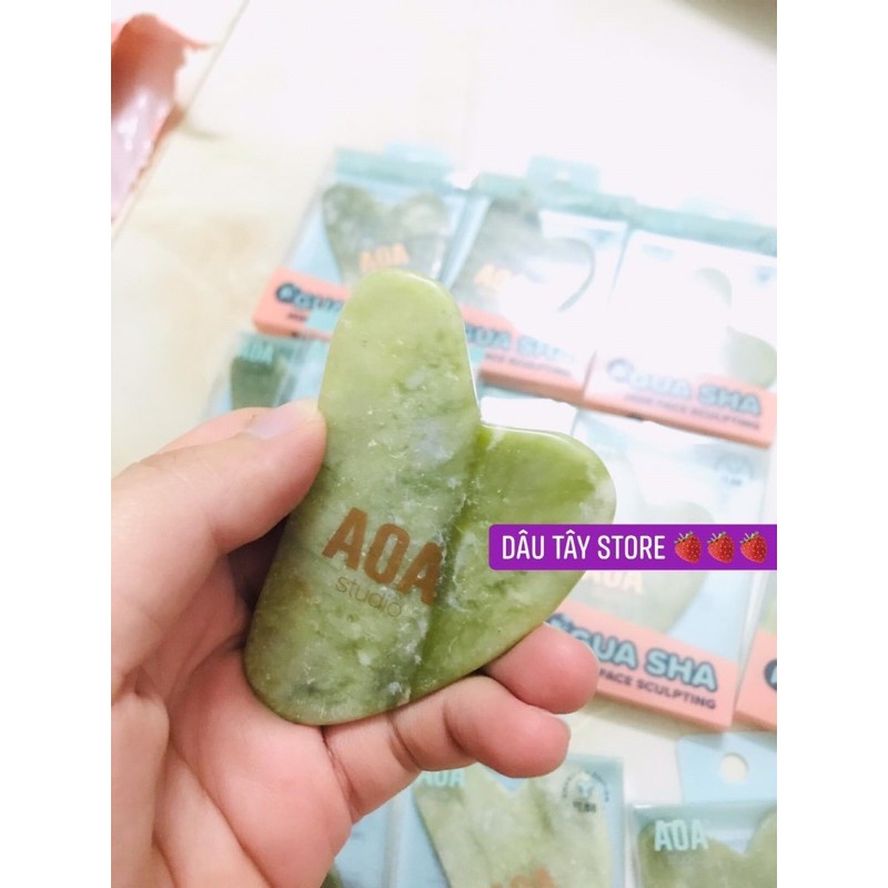 (SẴN) ĐÁ GUASHA ngọc bích massage nâng cơ mặt SHOP MISSA