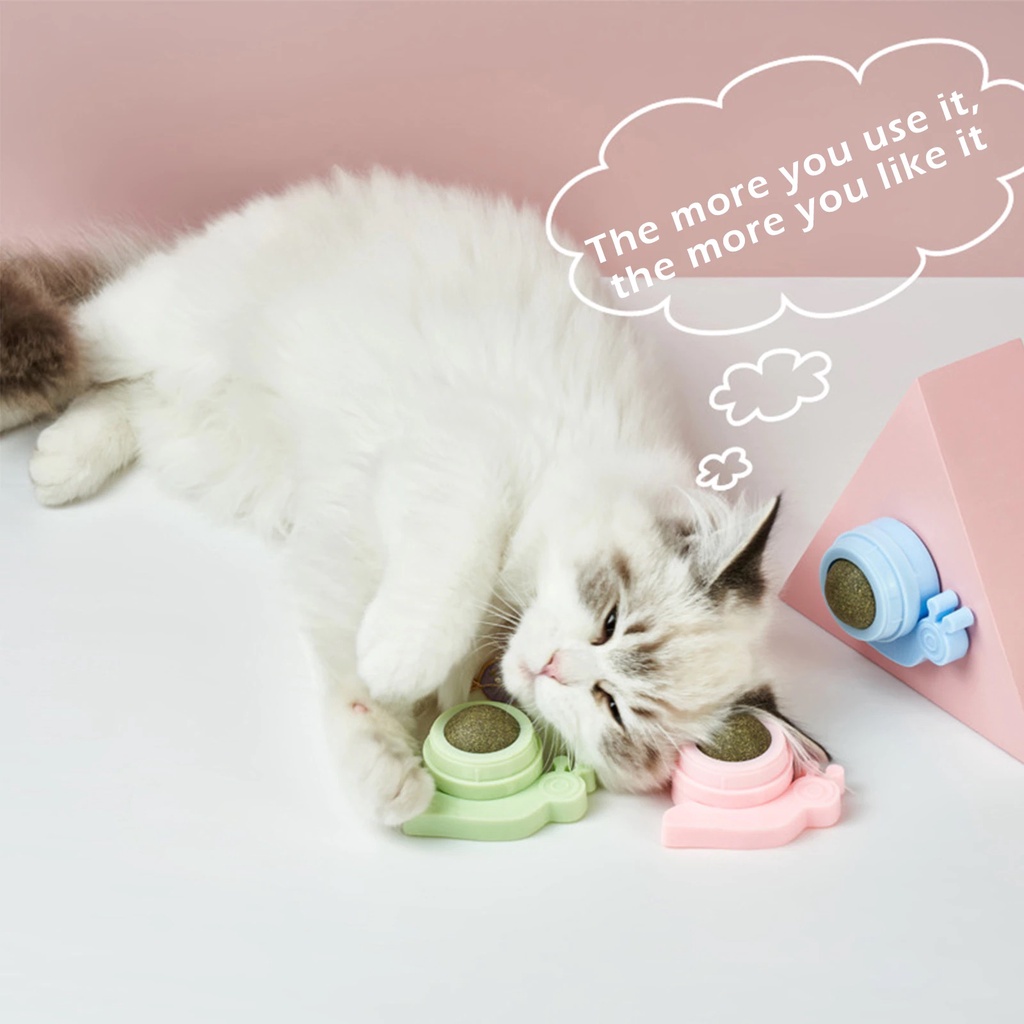 Đồ Chơi Cho Mèo Cỏ Mèo gắn tường Catnip Dạng Bóng Xoay Tròn