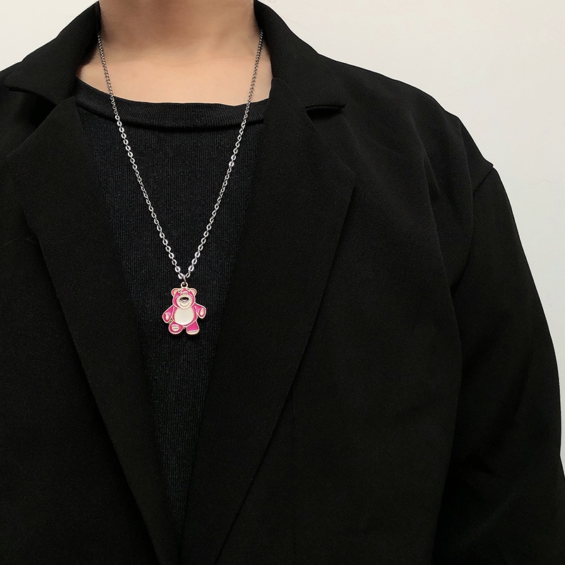 Vòng Cổ Mặt Hoạt Hình Gấu Dâu Tây Harajuku Đơn Giản Và Đa Năng Phụ Kiện Mát Mẻ