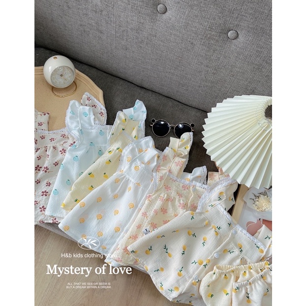 Xả Bộ đũi xốp viền ren cho bé gái