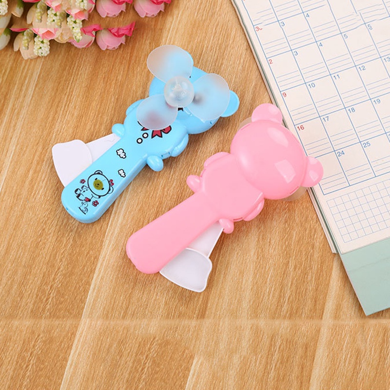 Quạt cầm tay mini thiết kế gấu hoạt hình đáng yêu
