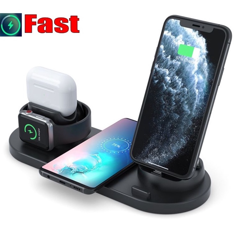 Đế Sạc Nhanh Không Dây Đa Năng Cho IPhone Samsung Android Airpods