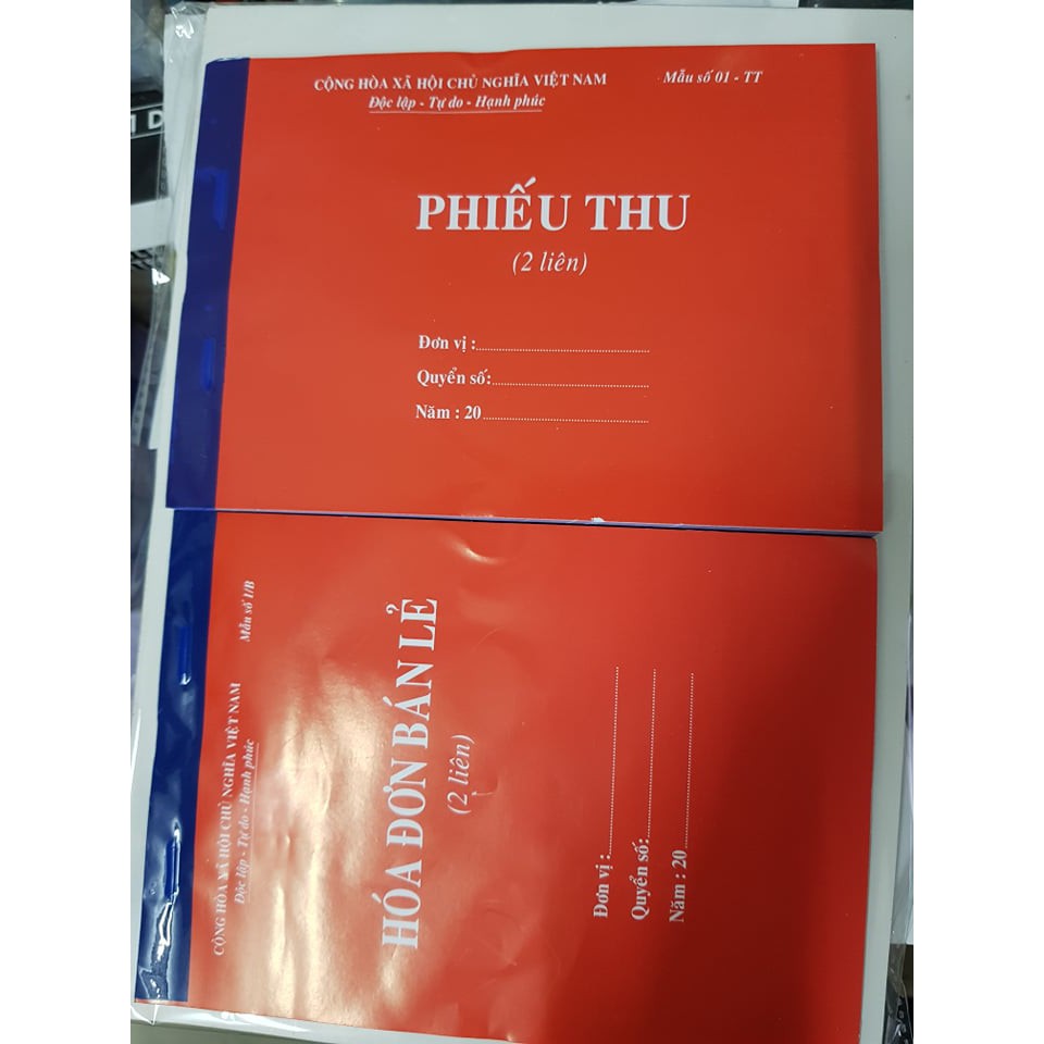 Phiếu Thu- Chi - Xuất - Nhập 2 LIÊN ( A5 60 tờ , 100 TỜ)