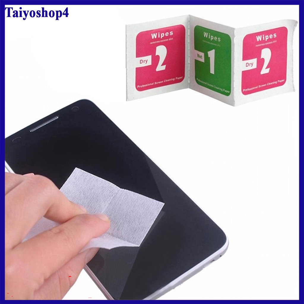 Giấy lau màn hình điện thoại ,ipad, kính, máy tính bảng ,1 miếng lau ướt +1 miếng lau khô