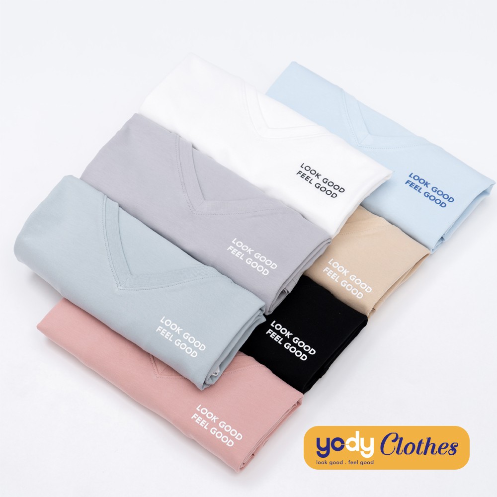 Áo phông nữ YODY cổ tim form rộng vải cotton thoáng mát PPN4138 | BigBuy360 - bigbuy360.vn