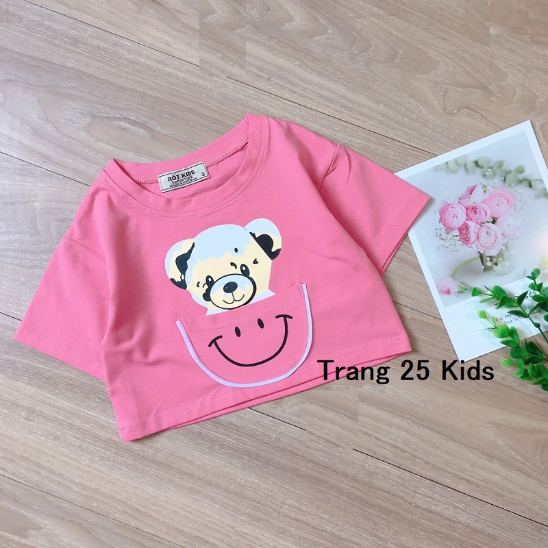 [Ảnh thật] Áo Crop top Bé Gái , Áo Thun Hiphop in gấu có túi cho bé AA009- Trang 25 Kids