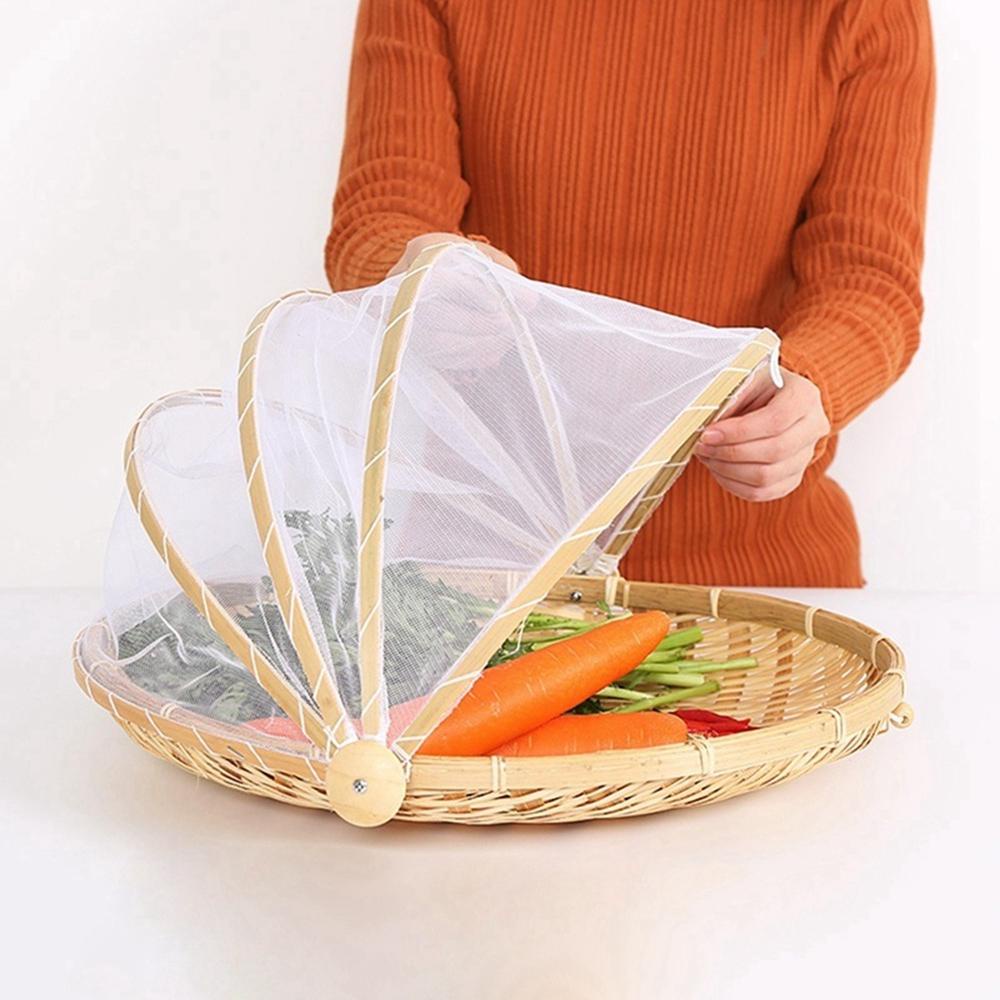 Elsworth Giỏ Đựng Bánh Mì / Thực Phẩm Bằng Tre Đan Kèm Vải Gạc Chống Ruồi Khi Đi Dã Ngoại