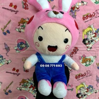 Thú bông bé gái cosplay thỏ hồng 26cm ko đo tai