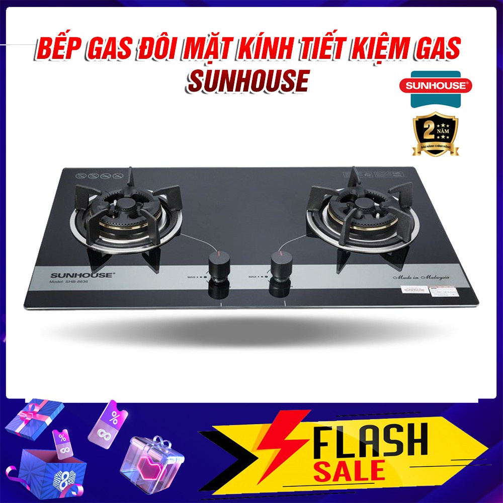 Bếp gas âm Sunhouse SHB8836 - SHB7736 Hàng trưng bày 99% Ngắt gas tự động,Đánh lửa Ic nhanh nhẹ đầu đốt tiết kiệm gas