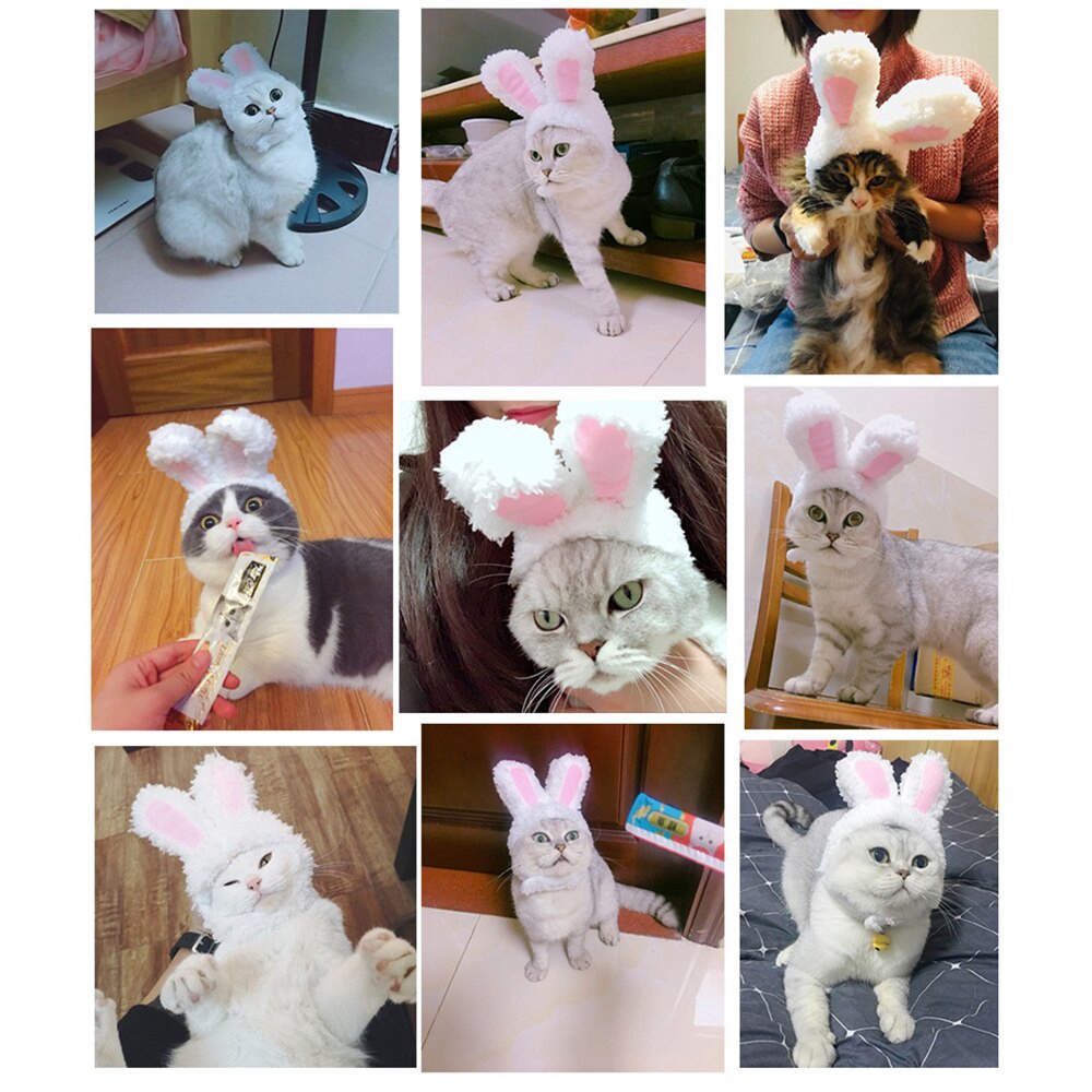 Mũ Lông Hình Tai Thỏ Vui Nhộn Trang Trí Giáng Sinh Dành Cho Thú Cưng
