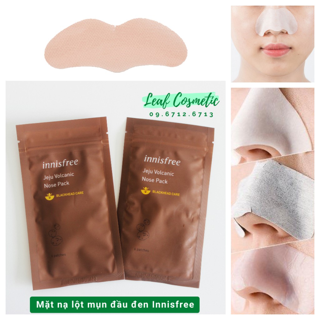 [ Chính Hãng - 6 miếng ] Mặt nạ lột mụn đầu đen Innisfree Jeju Volcanic Nose Pack