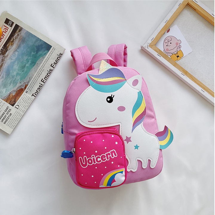 Balo họa tiết 3D cho bé mầm non đi học chất mềm mịn chống thấm nước cao cấp size 27cm BALO-566