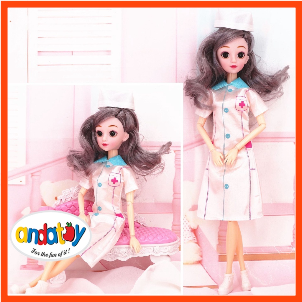 Set đồ y tá bác sĩ cho búp bê barbie phụ kiên búp bê ANDATOY AD974