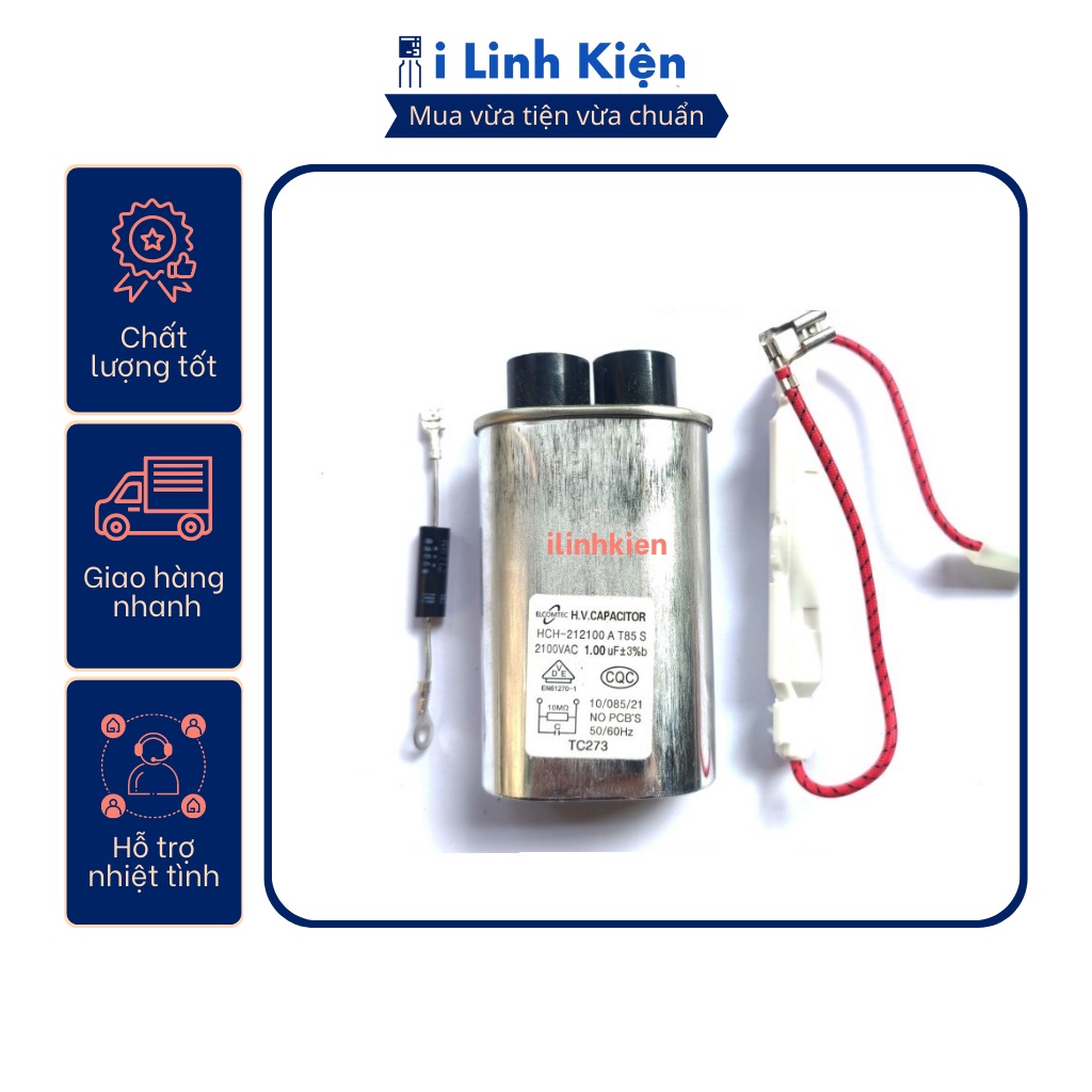 Combo linh kiện sửa lò vi sóng tụ điện , cầu chì , diode .