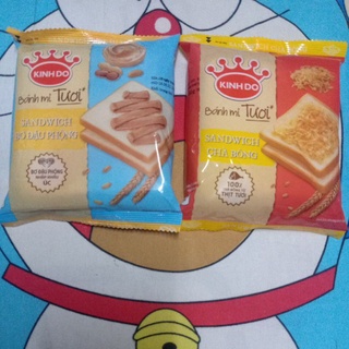 Combo 10 bánh mì tươi sandwich chà bông+bơ đậu phộng ( HSD 8 ngày)
