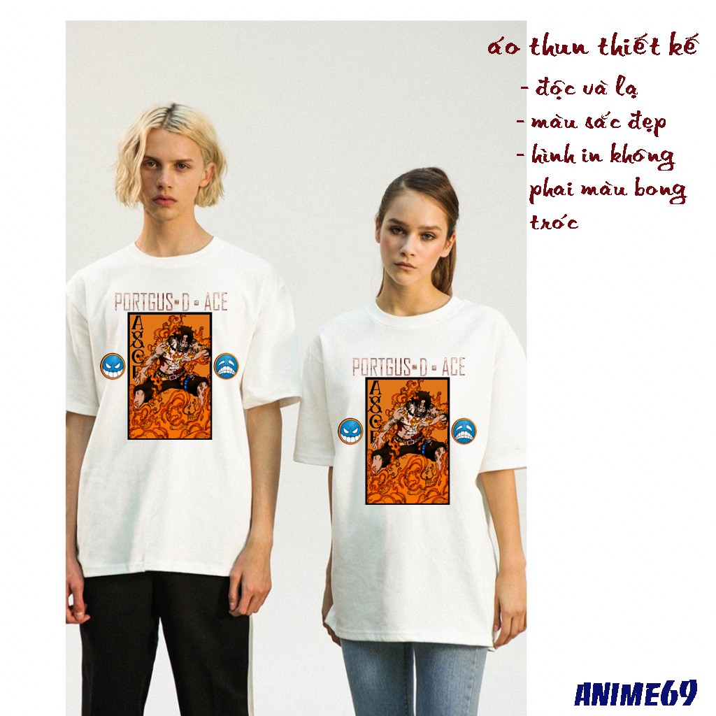 new-áo thun nam nữ - ace -  anime one piece