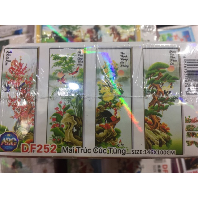 Tranh đính đá chữ tứ quý