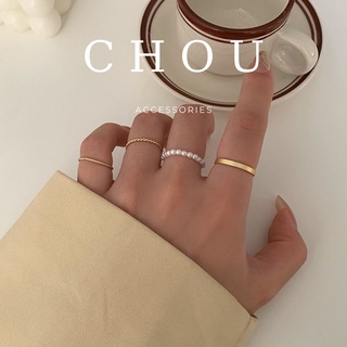 Set 4 Nhẫn Đính Ngọc | CHOU ACCESSORIES |