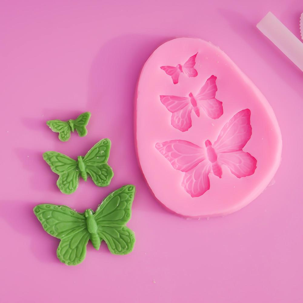 Khuôn Nướng Bánh Hình Bướm 3D 3 Lỗ KENT1 Bằng Silicone