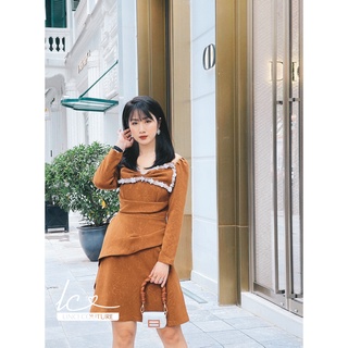 Váy Foxy cổ vuông đính nơ độc đáo - LinCi Couture