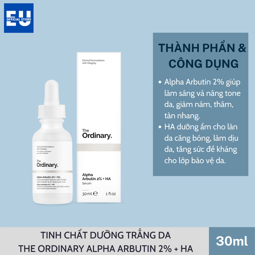 [Loại 30ml] Serum Dưỡng Trắng Da The Ordinary Alpha Arbutin 2% + HA