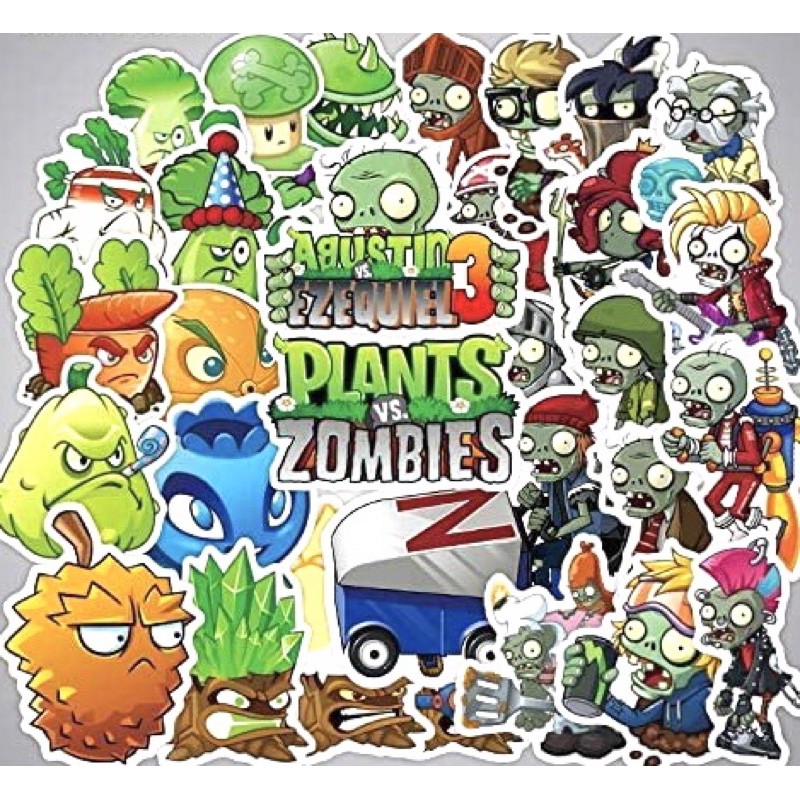 Sticker Plant vs zombies 30-50 cái kháchau ép lụa/ hình dán Plant vs zombies