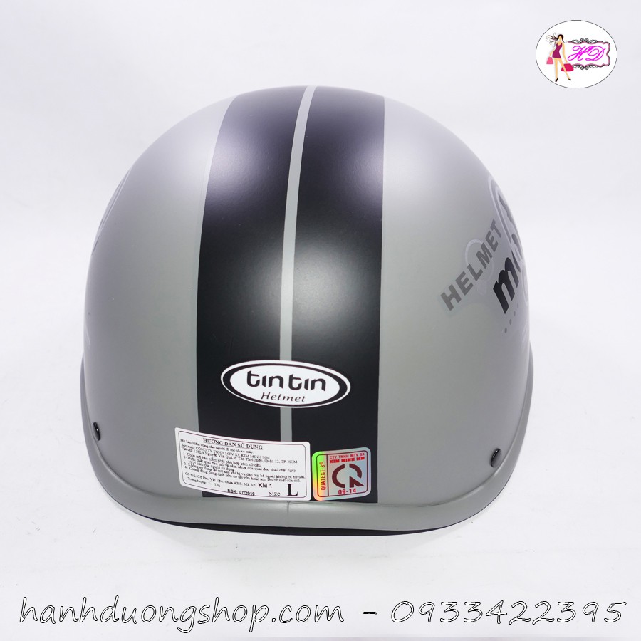 [Tặng áo mưa] Nón bảo hiểm Tin Tin lửng Moto Helmet nhựa ABS cứng cáp chính hãng TTL01