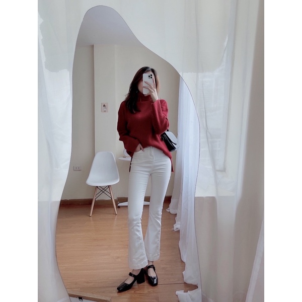 LINA SHIRT - áo len cổ lọ dáng xẻ