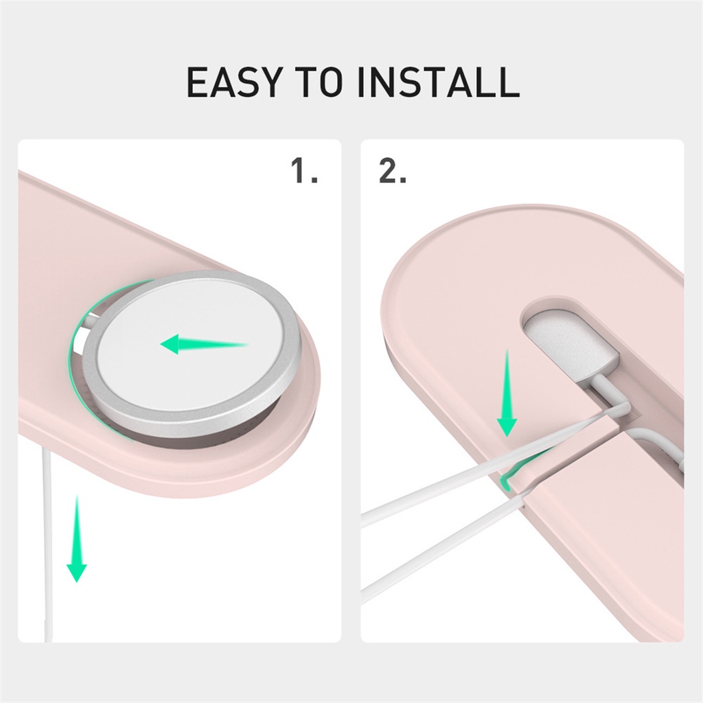 Giá Đỡ Sạc Không Dây 2 Trong 1 Bằng Silicon Cho iPhone 13 12