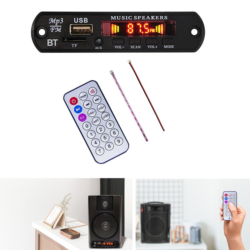 Bộ Giải Mã Âm Thanh Mp3 Bluetooth 12v Cho Xe Hơi