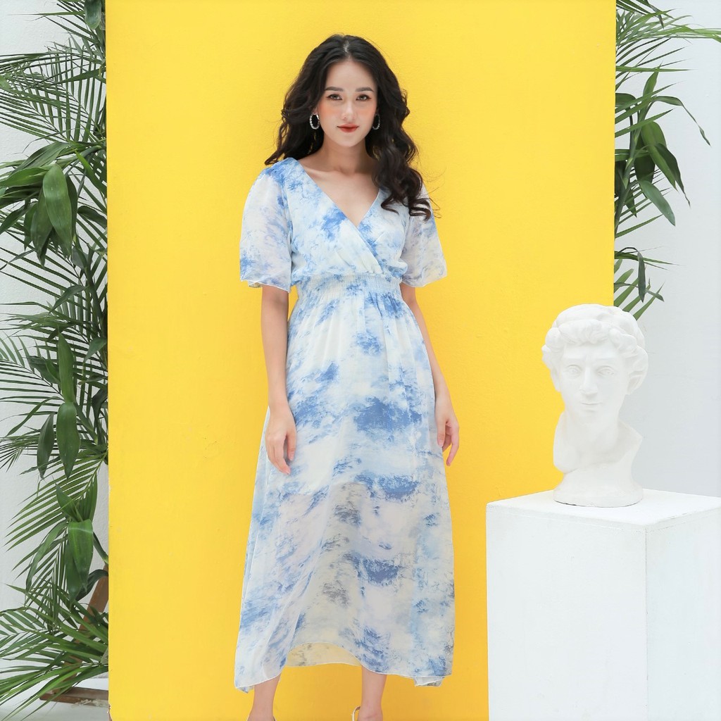 Đầm maxi voan loang màu IFU 2451 | BigBuy360 - bigbuy360.vn