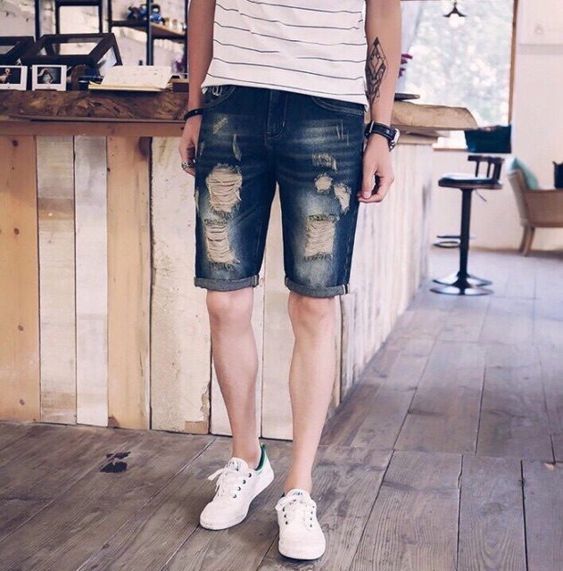 Quần jeans short wax thời trang nam xuất khẩu