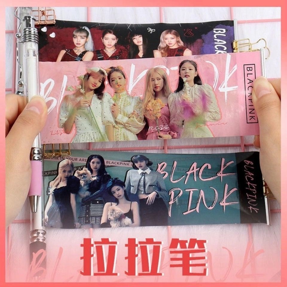 Bút Bi Mực Đen Ngòi 0.5mm In Hình Nhóm Nhạc BLACKPINK