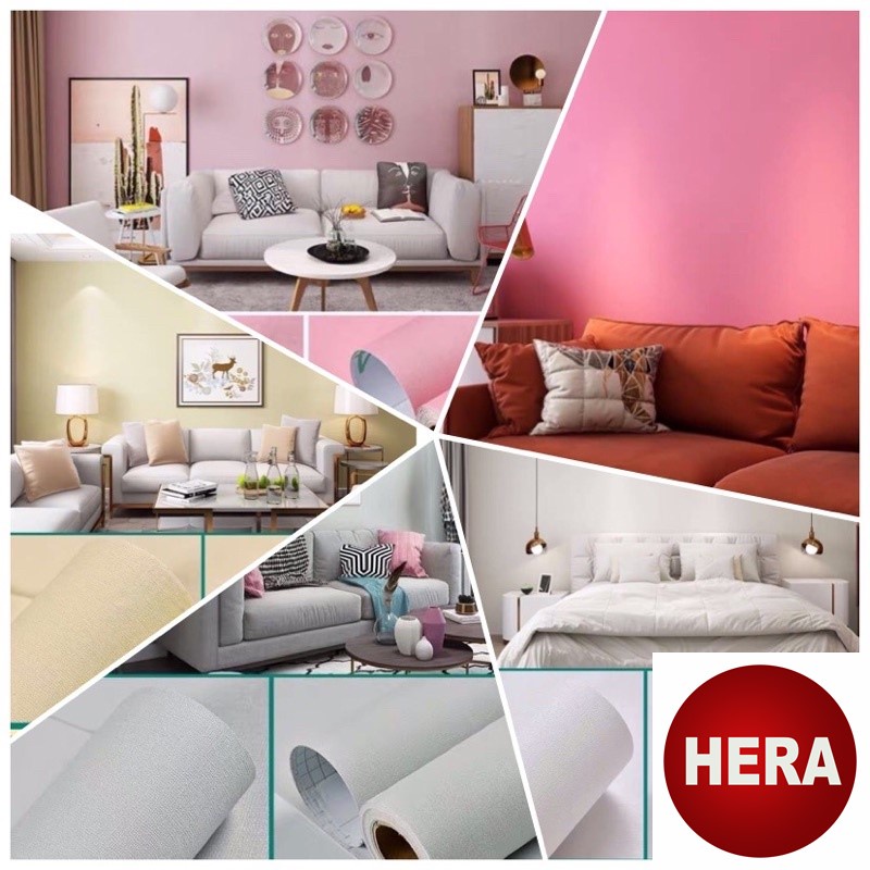 10m Giấy dán tường một màu  - 10m decal dán tường màu trơn có keo sẵn thời thượng