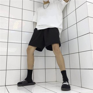 Quần short thun đen trơn unisex