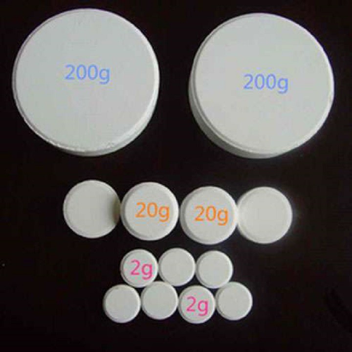 Clo viên 200gram - TCCA 90 viên 200gam - Clo viên khử trùng nước bể bơi, combo 5kg