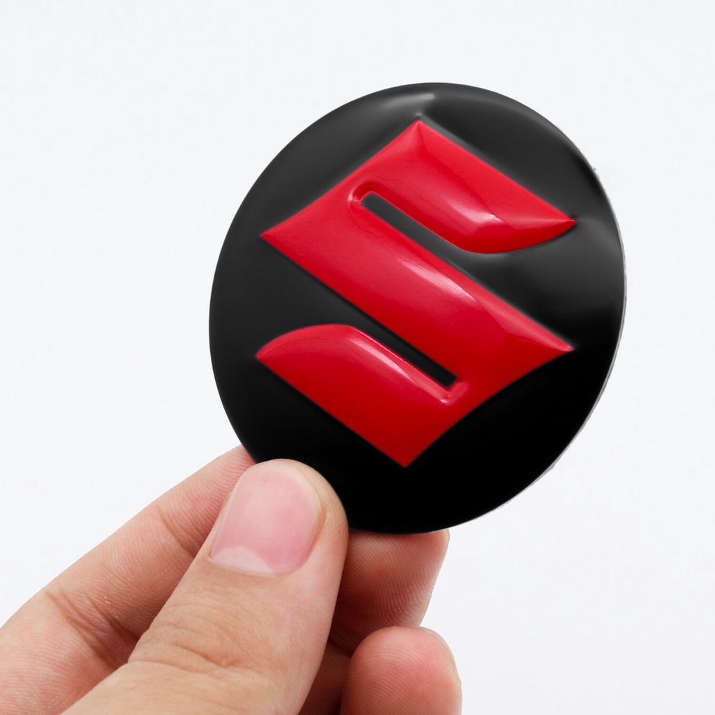 Set 4 miếng dán logo 56mm tiện dụng để trang trí bánh xe ô tô Suzuki Xi7 Swift Viva Ertiga Wagon Cerio