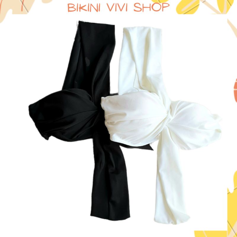 Áo bơi nữ, bikini lẻ chéo vai gọng nâng ngực màu đen, trắng Vivi Shop [Kèm Ảnh Thật]