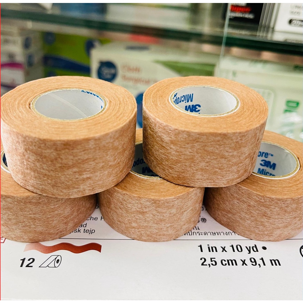 Băng keo dán 3M Micropore 2.5cm x 9.1m định hình sau phẫu thuật