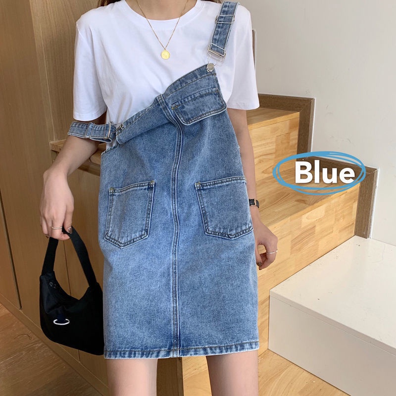 [LININ] Đầm Yếm Denim Dáng Chữ a Dáng Rộng Phong Cách Hàn Quốc Thời Trang Mùa Hè Dễ Phối Đồ Hepbu Cho Phụ Nữ Tuổi Trung Niên