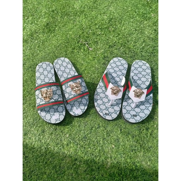 Dép cặp x trắng xanh