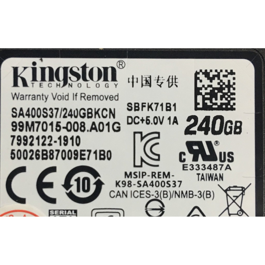 Ổ CỨNG SSD KINGSTON A400 240GB SATA 3 (SA400S37/240G)-BẢO HÀNH 36 THÁNG