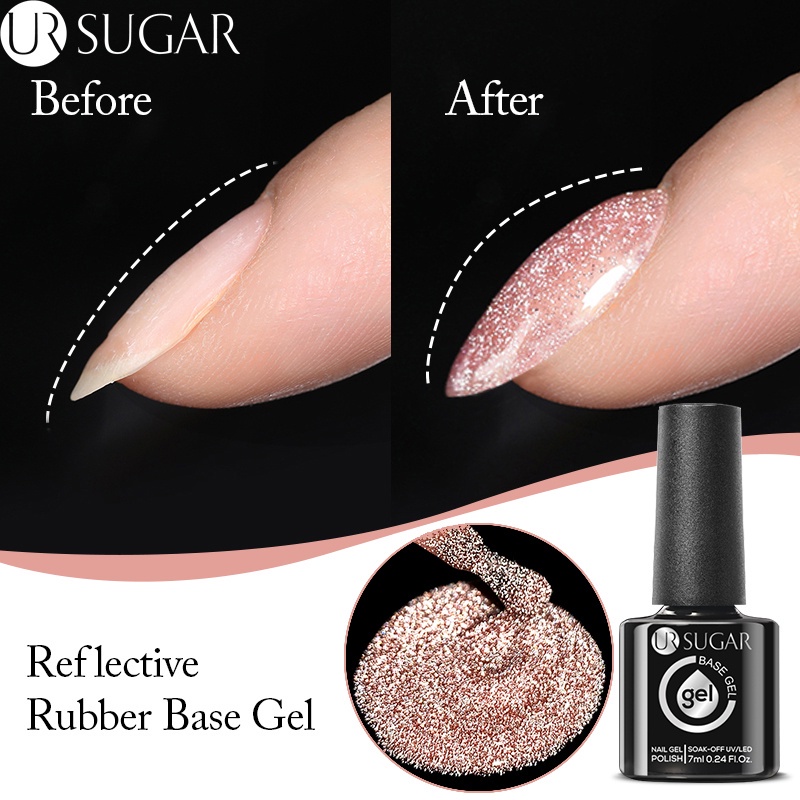 Gel sơn móng tay UR SUGAR UV LED phản quang 7ml tùy chọn loại và màu sắc
