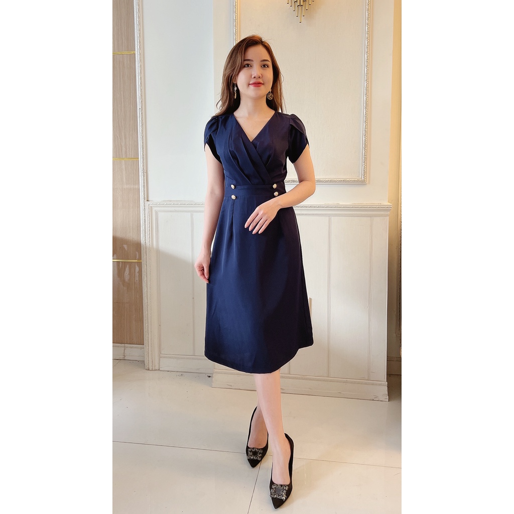 Đầm Suông Trung Niên Linh Trà TM316 Vải Voan Chiffon Cao Cấp Cho Mẹ