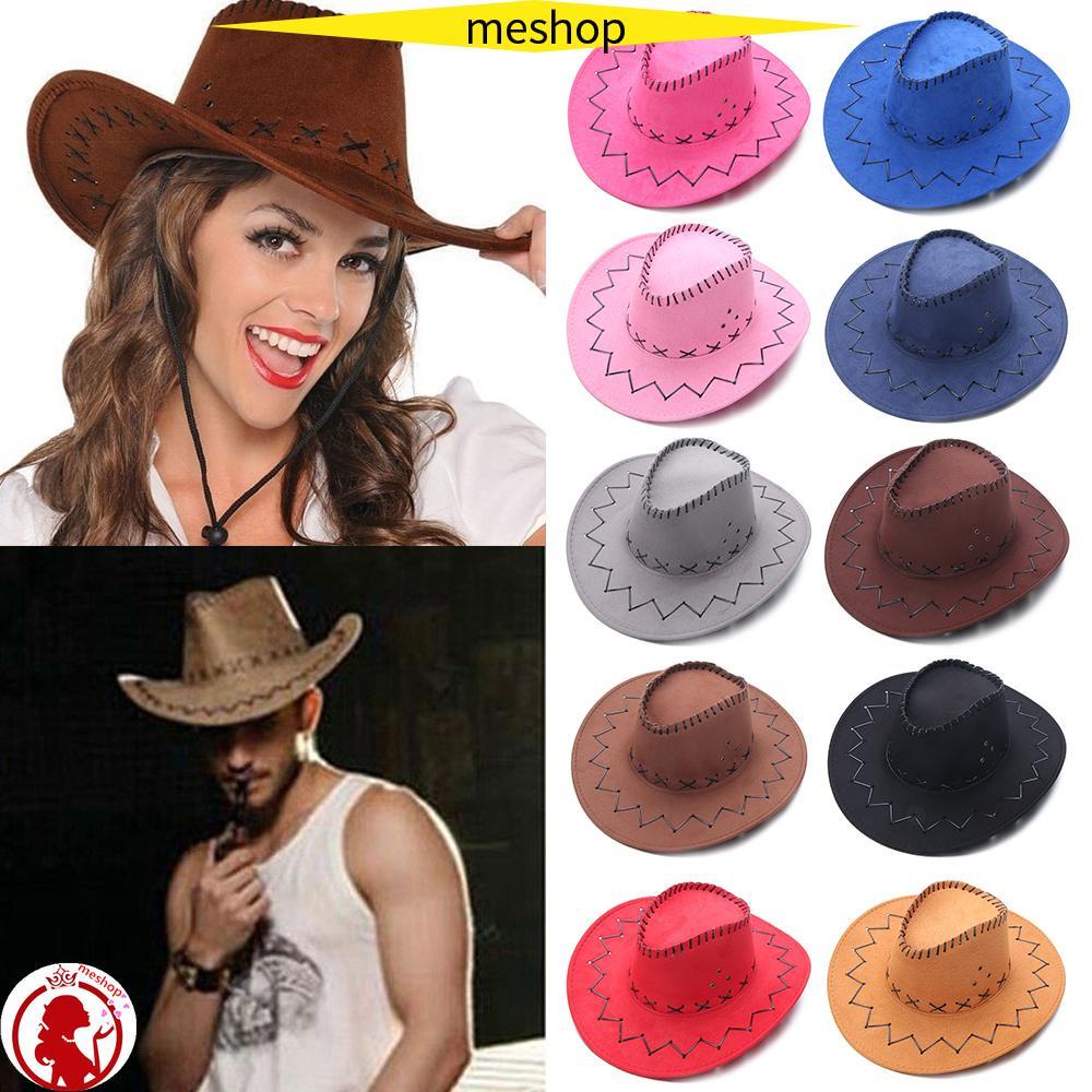 Nón Cao Bồi Panama Bằng Da Lộn Nhiều Màu Sắc Phong Cách Panama Phương Tây Thời Trang Unisex